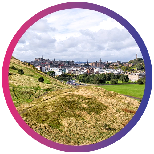 Holyrood park and Edinburgh city, Scotland